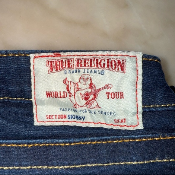 True Religion Curvy Skinny Jeans Womens Size 31 Blue Dark Wash Stretch Denim - Picture 12 of 12
